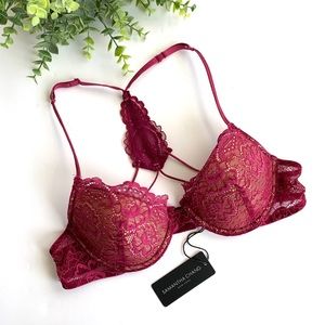 Anthropologie Burgundy Lace Bra